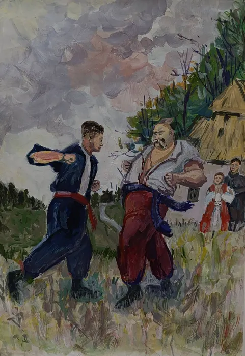 Ковалевская Дарья, 16 лет, Кулачные бои, 60х40, МБУДО ДХШ 3 г.Сочи, Гогорян В.П
