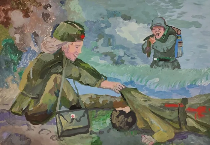 2021 Огий Мария 11лет Санитарка и раненый пр Рыжакова СВ
