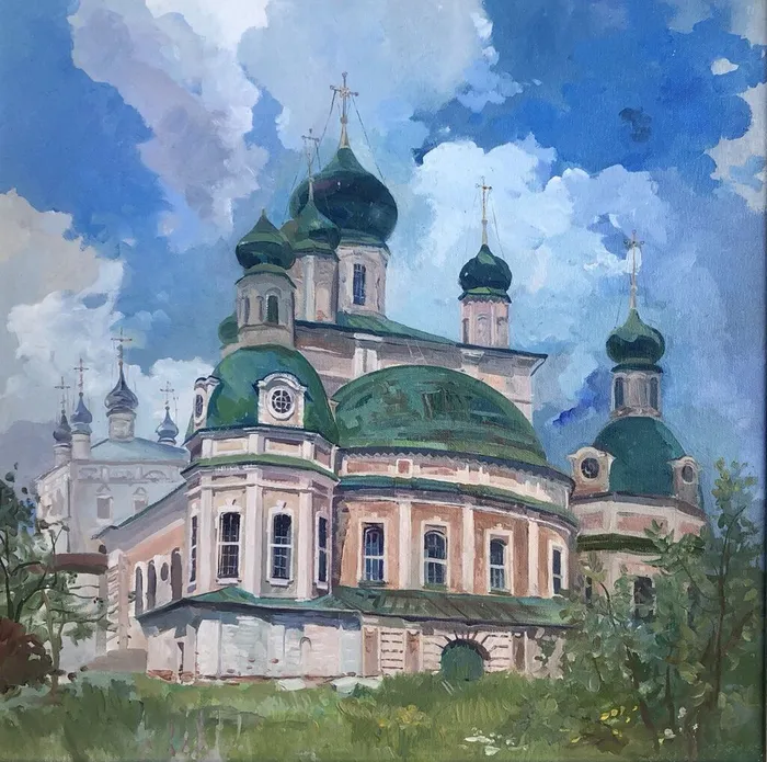 Краснодарский край, город Сочи, Гогорян Вероника Пилосовна, МБУДО г.Сочи ДХШ 3, Переславль-Залесский. Горицкий Успенский собор, 50х50,  холст, масло,  2024 г.